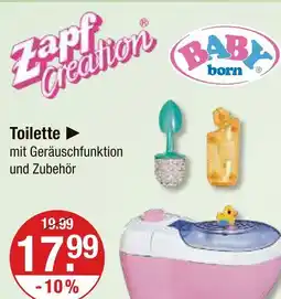 V Markt Zapf creation baby born toilette Angebot