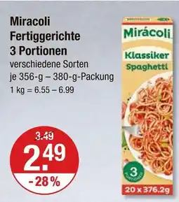 V Markt Miracoli fertiggerichte 3 portionen Angebot