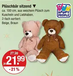 V Markt Happy people plüschbär sitzend beige Angebot