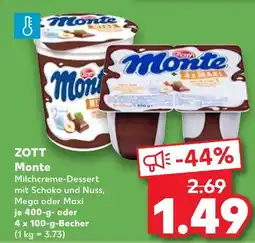 Kaufland Zott monte milchcreme-dessert mega Angebot