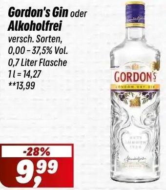 Simmel Gordon's Gin oder Alkoholfrei Angebot