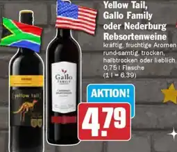 AEZ Yellow Tail, Gallo Family oder Nederburg Rebsortenweine Angebot