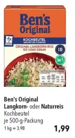 CITTI Markt Ben's Original Langkorn- oder Naturreis Kochbeutel Angebot