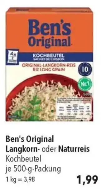 CITTI Markt Ben's Original Langkorn- oder Naturreis Kochbeutel Angebot
