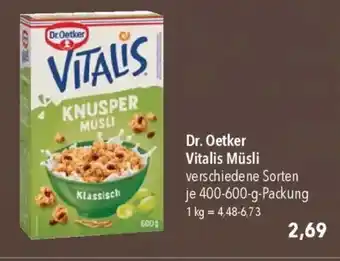 CITTI Markt Dr. Oetker Vitalis Müsli Angebot
