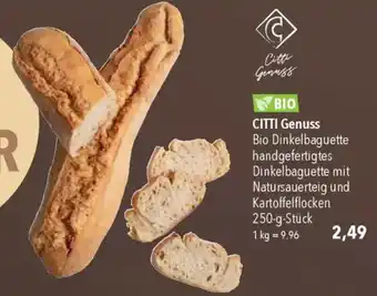 CITTI Markt CITTI Genuss Bio Dinkelbaguette Angebot