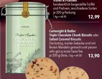 CITTI Markt Cartwright & Butler Triple Chocolate Chunk Biscuits oder Salted Caramel Biscuits Angebot