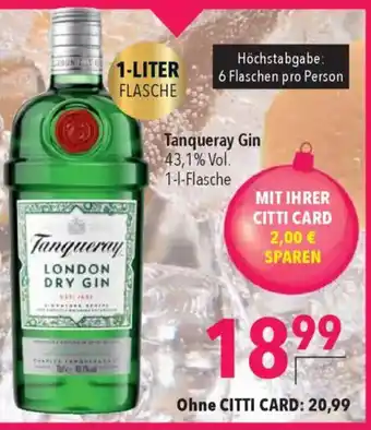 CITTI Markt Tanqueray Gin Angebot