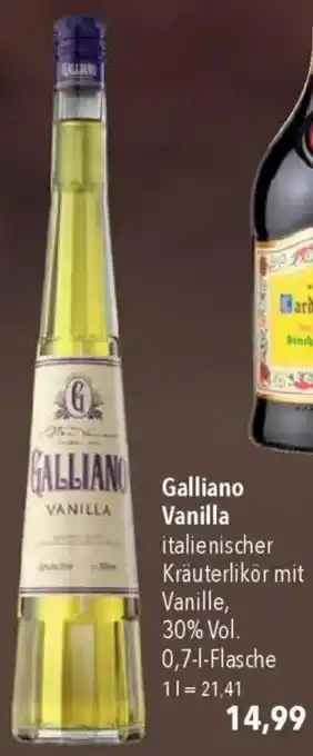 CITTI Markt Galliano Vanilla italienischer Kräuterlikör mit Vanille Angebot