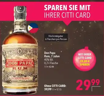 CITTI Markt Don Papa Rum, 7 Jahre Angebot