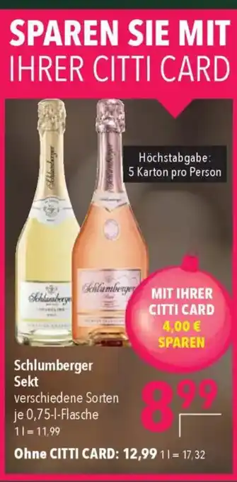 CITTI Markt Schlumberger Sekt Angebot