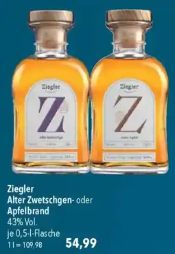 CITTI Markt Ziegler Alter Zwetschgen- oder Apfelbrand Angebot