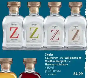 CITTI Markt Ziegler Sauerkirsch- oder Williamsbrand, Waldhimbeergeist oder Haselnussspirituose Angebot