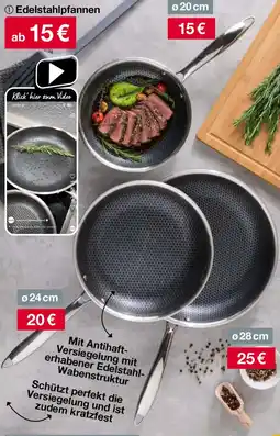 Woolworth Edelstahlpfannen Ø 20 cm Angebot
