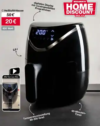 Woolworth Heißluftfritteuse 800Watt Angebot