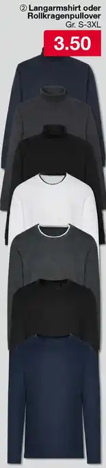 Woolworth Langarmshirt oder Rollkragenpullover Angebot