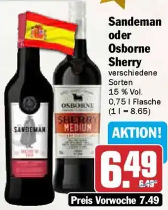 AEZ Sandeman oder Osborne Sherry Angebot