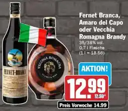 AEZ Fernet Branca, Amaro del Capo oder Vecchia Romagna Brandy Angebot