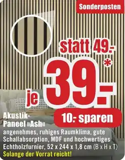B1 Discount Baumarkt Akustik Paneel Ash Angebot