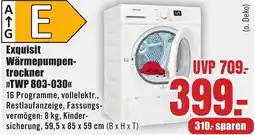 B1 Discount Baumarkt Exquisit Wärmepumpentrockner TWP 803-030 Angebot