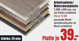 B1 Discount Baumarkt Arbeitsplatte/ Mehrzweckplatte Angebot