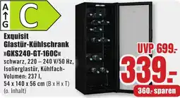 B1 Discount Baumarkt Exquisit Glastür-Kühlschrank GKS240-GT-160C Angebot