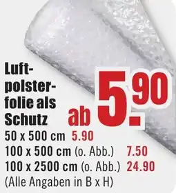 B1 Discount Baumarkt Luftpolsterfolie als Schutz Angebot