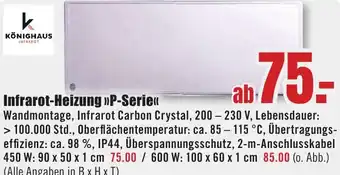 B1 Discount Baumarkt KÖNIGHAUS Infrarot-Heizung P-Serie Angebot