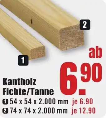 B1 Discount Baumarkt Kantholz Fichte/Tanne Angebot