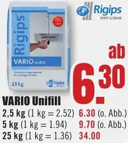 B1 Discount Baumarkt Rigips VARIO Unifill Angebot