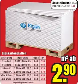 B1 Discount Baumarkt Rigips Gipskartonplatten Angebot