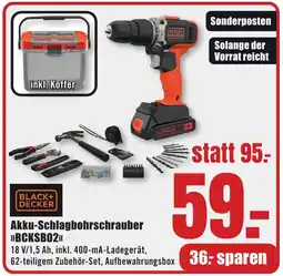 B1 Discount Baumarkt BLACK+ DECKER Akku-Schlagbohrschrauber BCKSB02 Angebot