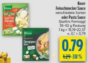 diska Knorr Feinschmecker Sauce oder Pasta Sauce Angebot