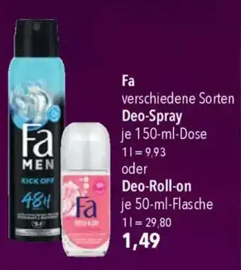 CITTI Markt Fa Deo-Spray oder Deo-Roll-on Angebot