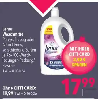 CITTI Markt Lenor Waschmittel Angebot