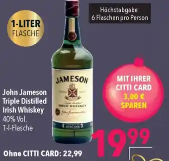 CITTI Markt John Jameson Triple Distilled Irish Whiskey Angebot