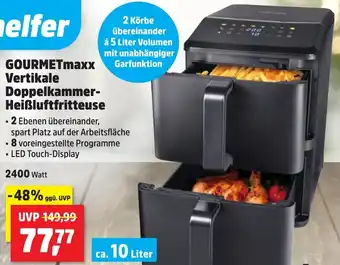 Thomas Philipps GOURMETmaxx Vertikale Doppelkammer Heißluftfritteuse Angebot