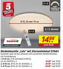toom Baumarkt Deckenleuchte „Lola" mit Sternenhimmel-Effekt Angebot