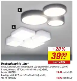 toom Baumarkt Deckenleuchte ,,Ina" Angebot