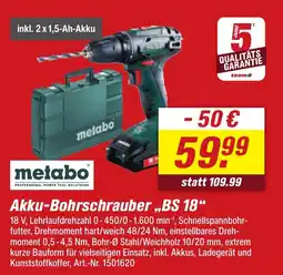 toom Baumarkt metabo Akku-Bohrschrauber ..BS 18" Angebot