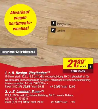 toom Baumarkt 1. Design-Vinylboden Angebot