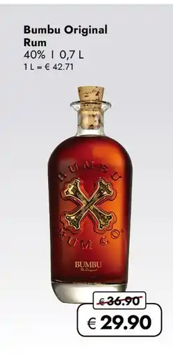 Travel Free Bumbu original rum Angebot