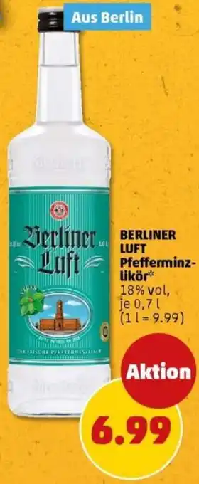 PENNY BERLINER LUFT Pfefferminzlikör Angebot