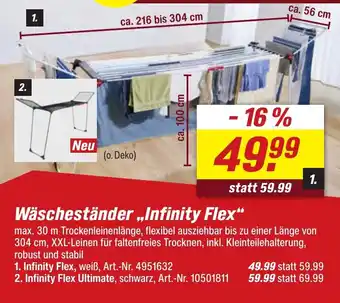toom Baumarkt vileda Wäscheständer „Infinity Flex" Angebot