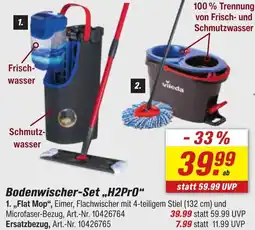 toom Baumarkt vileda Bodenwischer-Set „,H2Pr0" 1.,,Flat Mop" Angebot