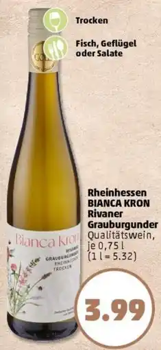 PENNY Rheinhessen BIANCA KRON Rivaner Grauburgunder Angebot