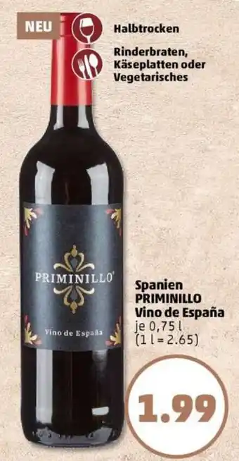 PENNY Spanien PRIMINILLO Vino de España Angebot