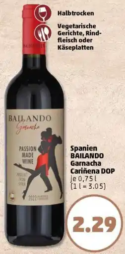 PENNY Spanien BAILANDO Garnacha Cariñena DOP Angebot
