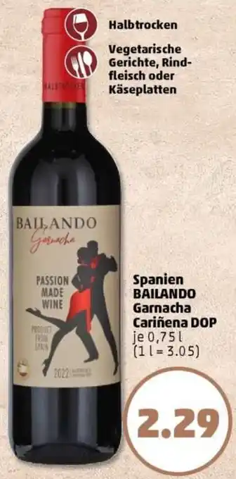 PENNY Spanien BAILANDO Garnacha Cariñena DOP Angebot