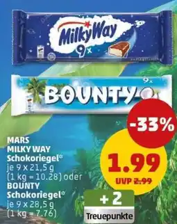 PENNY MARS MILKY WAY Schokoriegel oder BOUNTY Schokoriegel Angebot